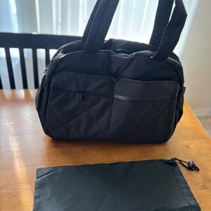 Quilted Black Nylon Gym Bag Or Travel/ Duffel-New